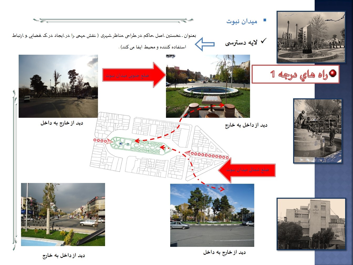 لایه دسترسی تحلیل فضای شهری میدان نبوت