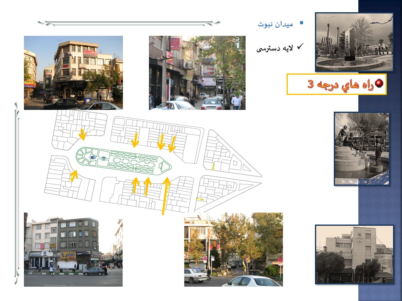 لایه دسترسی تحلیل فضای شهری میدان نبوت