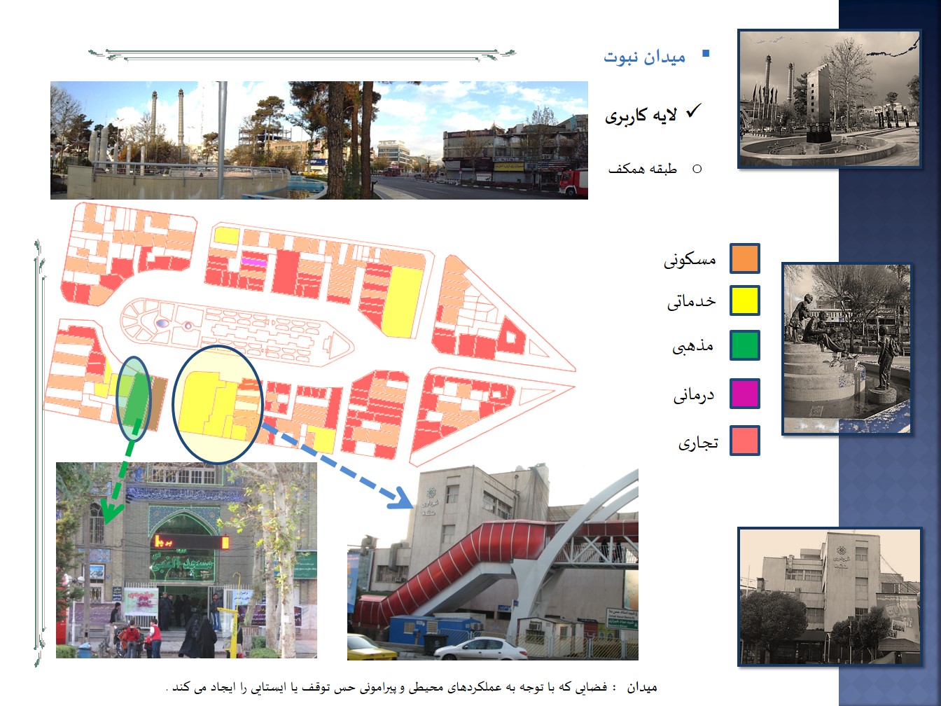 لایه کاربری تحلیل فضای شهری میدان نبوت